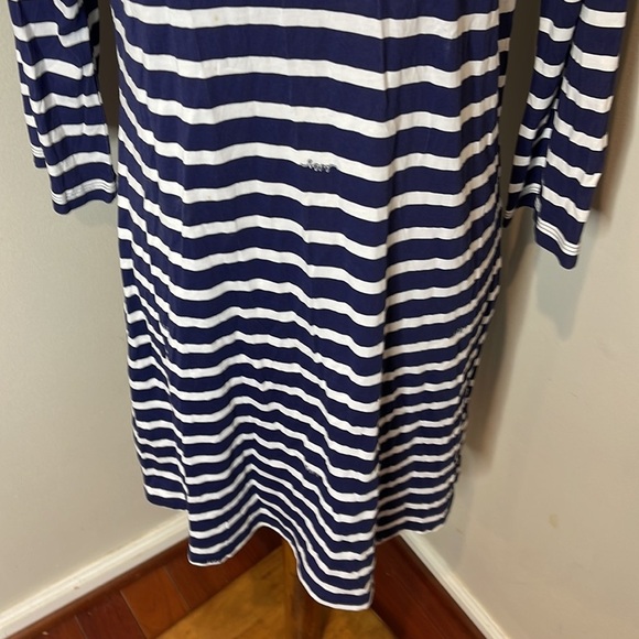 Lilly Pulitzer Bay Dress in Bright Navy Island Medallion Stripe Size Medium - Picture 8 of 11